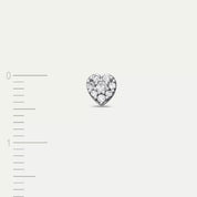 White Hearts Pırlanta Taşlı Mini Tek Küpe