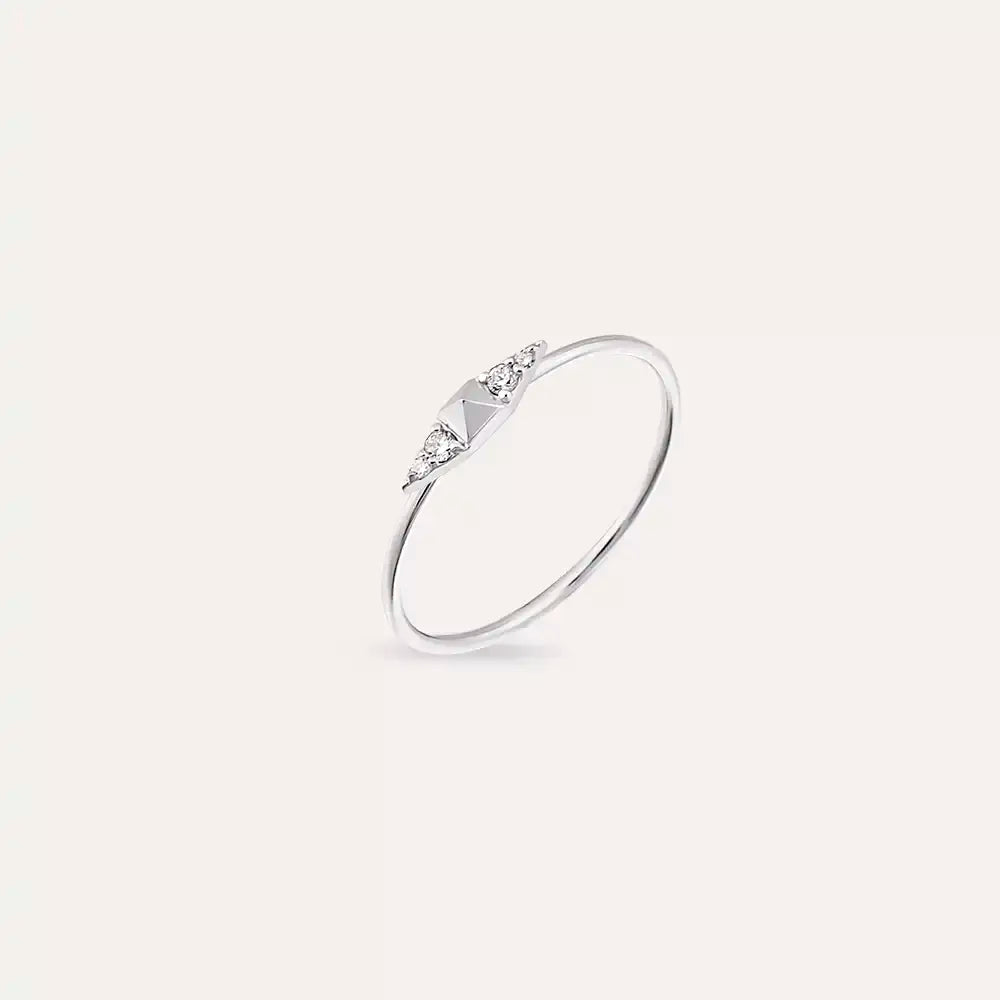 White Spike 0.04 CT Pırlanta Taşlı Yüzük