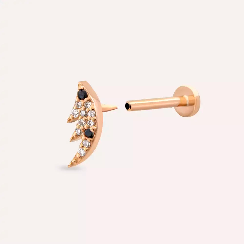Sharp Pırlanta Taşlı Rose Altın Piercing