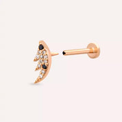 Sharp Pırlanta Taşlı Rose Altın Piercing