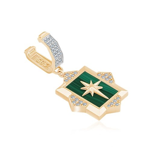 Yeşil Taşlı Kuzey Yıldızı Charm
