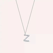 Z Harf 0.10 CT Pırlanta Taşlı Beyaz Altın Kolye