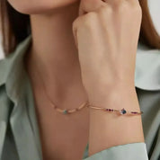 Zena Pırlanta, Yakut ve Safir Taşlı Rose Altın Bileklik