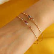 Cosmo 1.02 CT Multicolor Safir ve Pırlanta Taşlı Rose Altın Bileklik