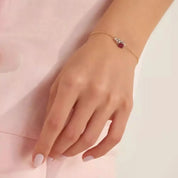 Zoya Red Safir ve Pırlanta Taşlı Rose Altın Bileklik