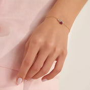 Cosmo Red Safir ve Pırlanta Taşlı Rose Altın Bileklik