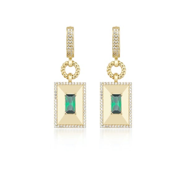 Zümrüt Taşlı Küpe